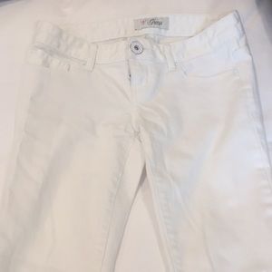 Cropped three quarter guess white jeans size 26